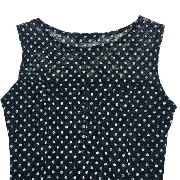 TERRA NOSTRA Polka Dot Dark Navy Blue dress SZ MED - Picture 4 of 12